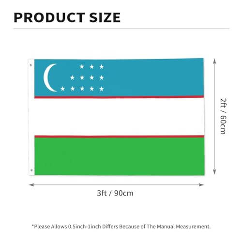 Özbekistan Bayrağı Bayrakları 2x3 Açık Hava Afişi Canlı Renkler Çift Taraflı Bayrak Polyester Bayraklar Dış Mekan Bahçe Çim Dekor Bayrakları - 6