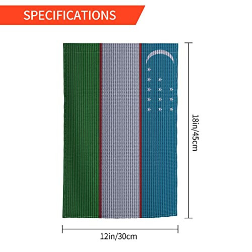 Özbekistan Bayrağı Örgü Efekti Bahçe Bayrağı 12x18 İnç Çift Taraflı Dış Mekan Çiftlik Evi Dekor Panosu Bahçe Hoş Geldiniz Bayrakları - 4