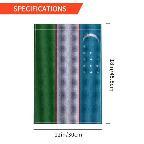 Özbekistan Bayrağı Örgü Efektli Bahçe Bayrakları Dış Mekan 12x18 İnç Çift Taraflı Bahçe Bayrağı Ev Çim Dekor Bayrağı Tatil Mevsimsel Hoş Geldiniz Bayrakları - 6