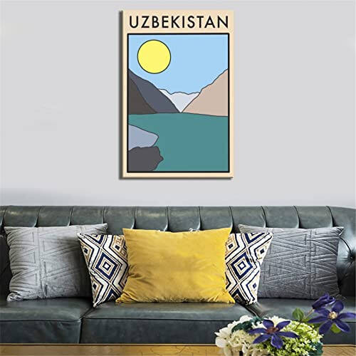 Özbekistan Vintage Soyut Seyahat Poster Tuval Sanatı Poster Hediye Duvar Dekor Posterler Yatak Odası Dekoratif Posterler - 4