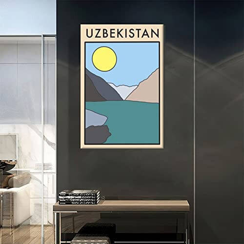 Özbekistan Vintage Soyut Seyahat Poster Tuval Sanatı Poster Hediye Duvar Dekor Posterler Yatak Odası Dekoratif Posterler - 5