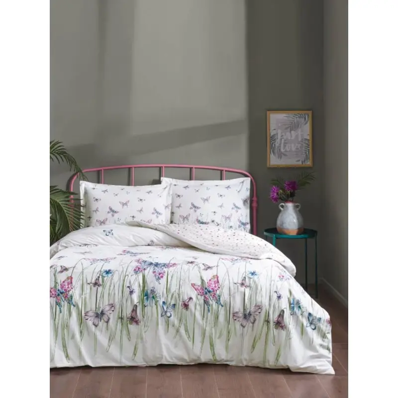 Oʻzdilek Chift Kishilik Ranforce Nevresim Takımı Papilio Beyaz - Modazone
