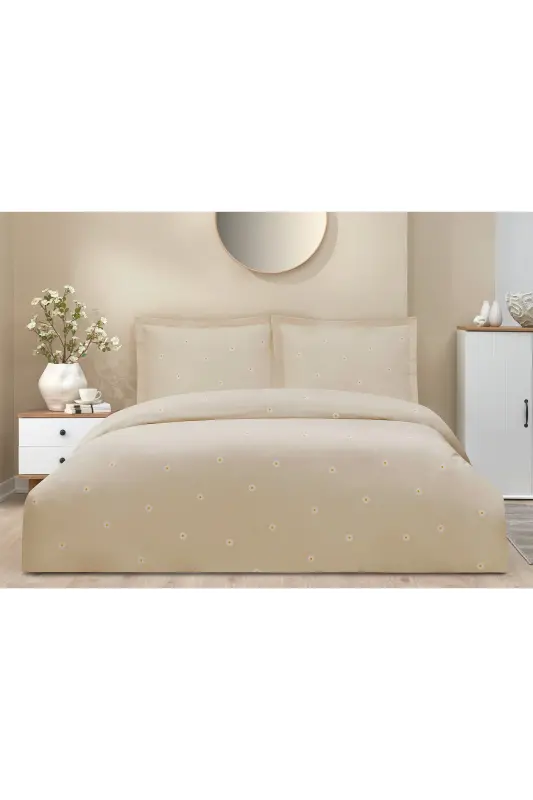 Özdilek Çift Kişilik Ranforce Nevresim Takımı Daisy Pure Bej - 4