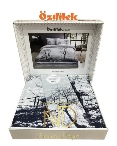 Özdilek Çift Kişilik Ranforce Nevresim Takımı Wood Mor - NEVRESIMDUNYASI (1)