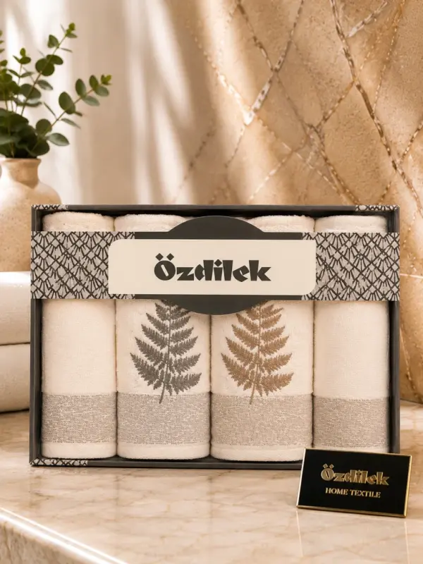 Özdilek Cotton Bliss Colored 4-Piece Boxed Towel - 1