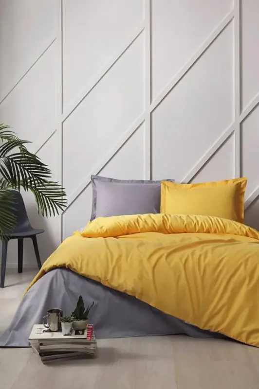 Ozdilek Double-Bed Ranforce Bed Set Colormix Gold Anthracite - 1