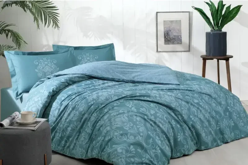 Ozdilek Double Bed Ranforce Duvet Cover Set Antico Petrol - 1