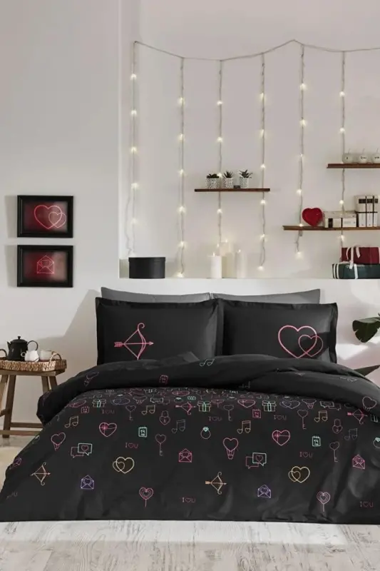Ozdilek Double Person Ranforce Duvet Cover Set Gleam Love - 1