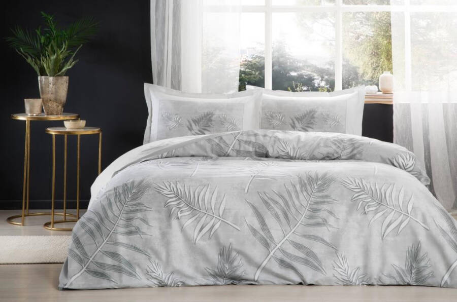 Ozdilek Double Ranforce Bed Linen Set Frunze Grey - 1