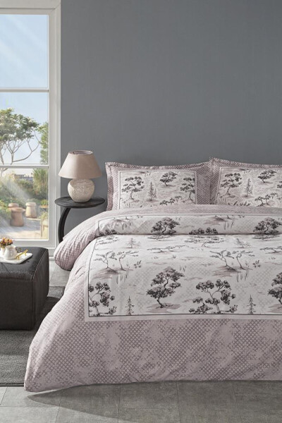 Ozdilek Double Ranforce Bed Linen Set Toile de Jouy Powder - 1