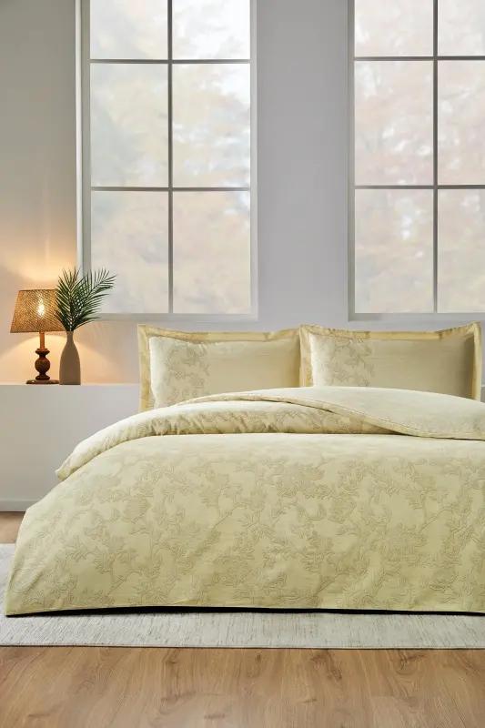 Özdilek Double Ranforce Duvet Cover Set Borocco Yellow - NEVRESIMDUNYASI