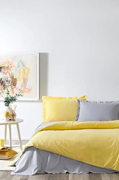 Ozdilek Double Ranforce Duvet Cover Set Colormix Yellow Grey - 1