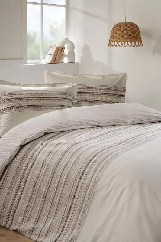 Özdilek Double Ranforce Duvet Cover Set Coser Beige - 2