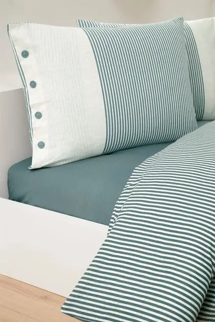Ozdilek Double Ranforce Duvet Cover Set Natural Line Blue - 3