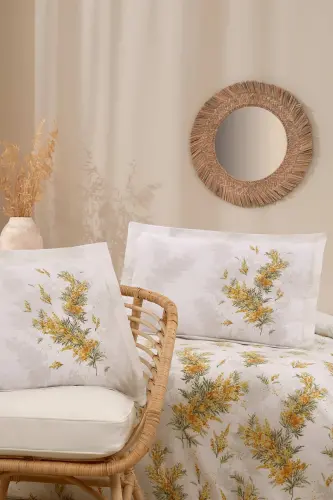 Özdilek Double Ranforce Duvet Cover Set Nilotica Yellow - NEVRESIMDUNYASI (1)