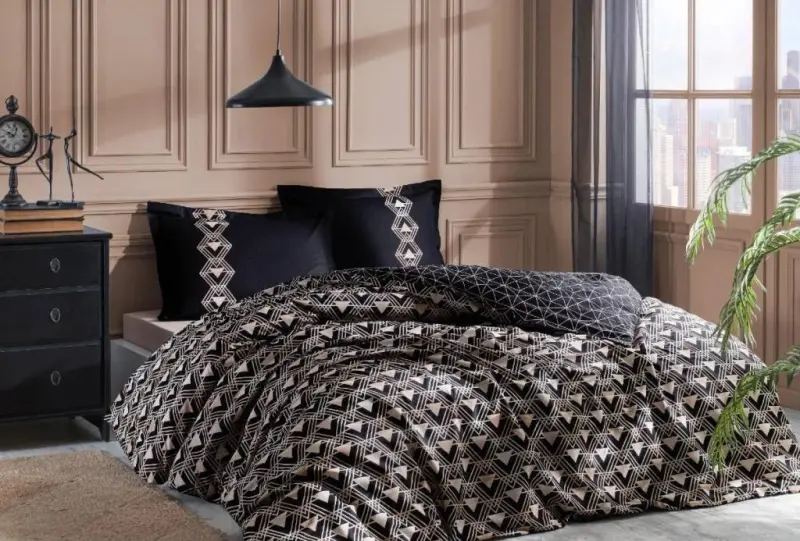 Özdilek Double Ranforce Duvet Cover Set Ouro Black - NEVRESIMDUNYASI