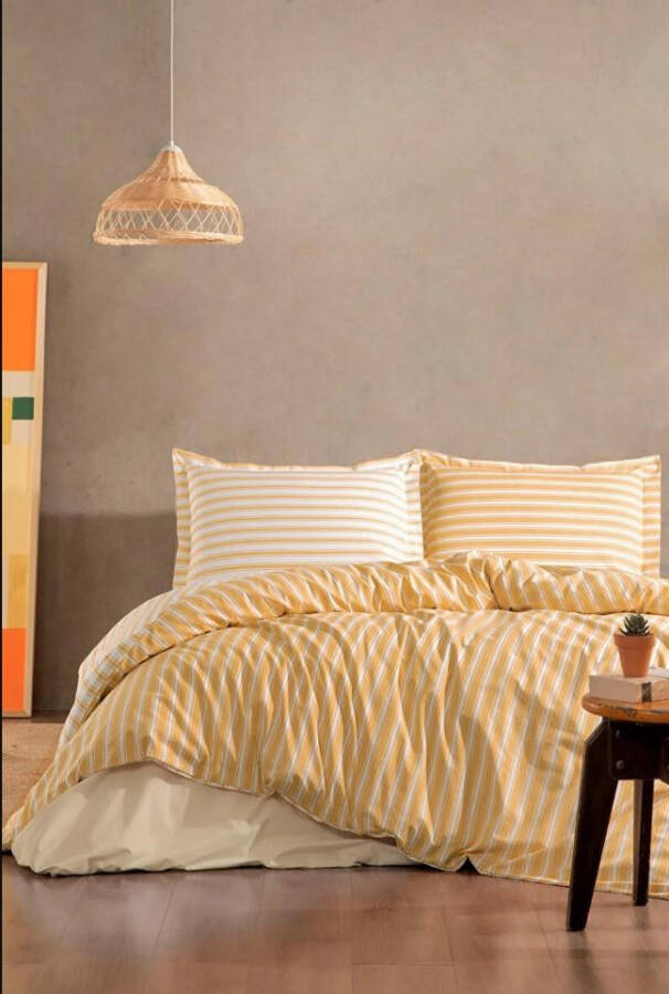 Özdilek Double Ranforce Duvet Set Trioline Mustard - 1