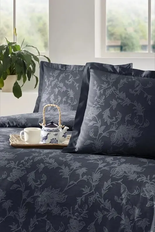 Özdilek Double Size Ranforce Bed Linen Set Borocco Navy Blue - 2