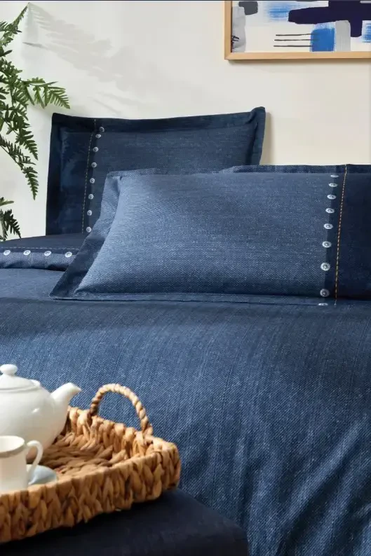 Özdilek Double Size Ranforce Bed Linen Set Oregon Navy Blue - 2