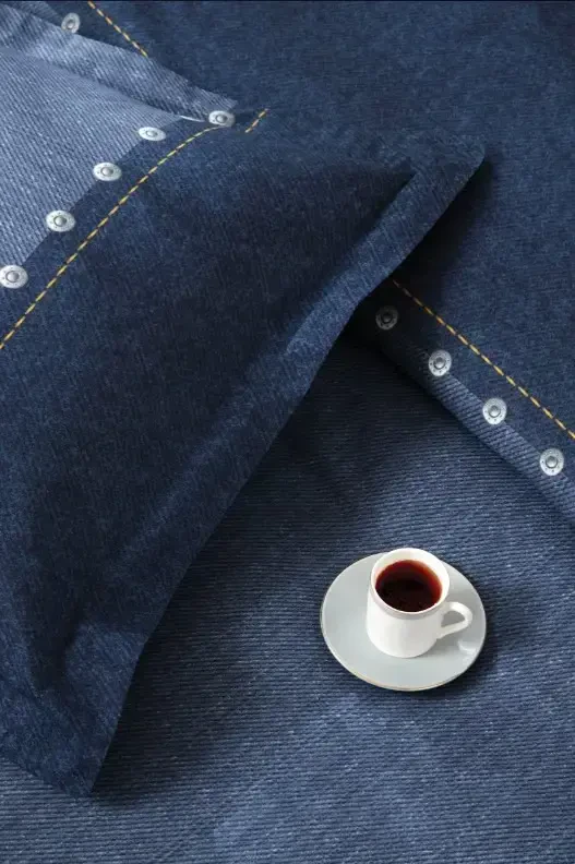 Özdilek Double Size Ranforce Bed Linen Set Oregon Navy Blue - 3