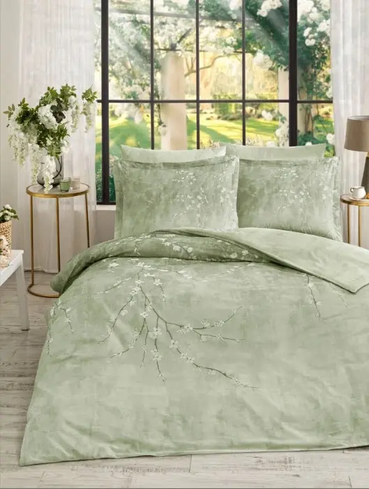 Özdilek Double Size Ranforce Bed Linen Set White Sakura - NEVRESIMDUNYASI