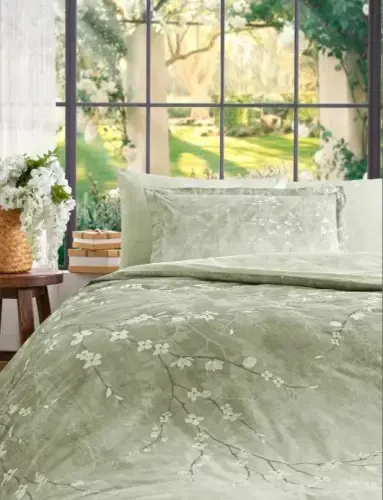 Özdilek Double Size Ranforce Bed Linen Set White Sakura - 3