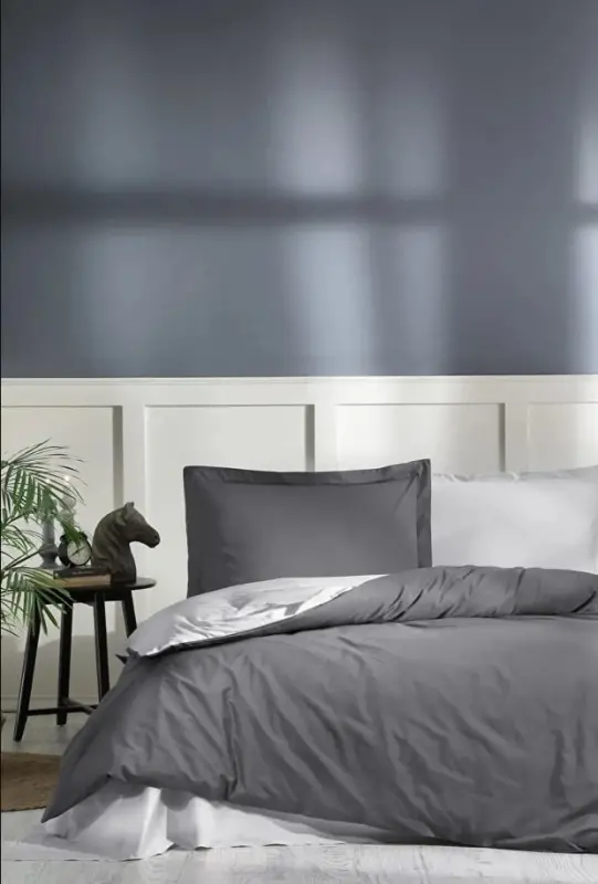 Özdilek Double Size Ranforce Bedding Set Colourist Silver Anthracite - NEVRESIMDUNYASI