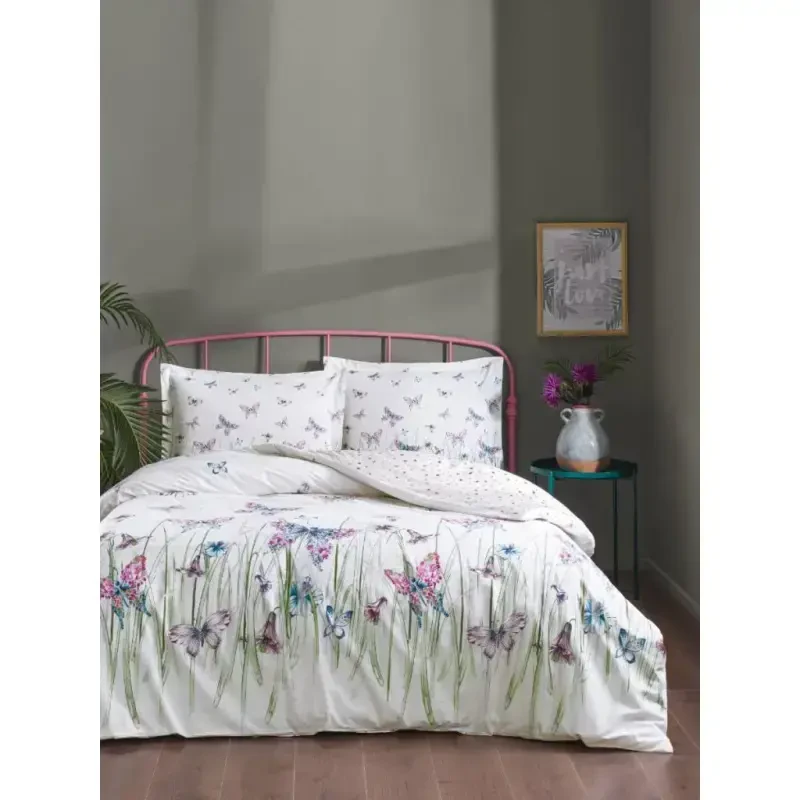 Özdilek Double Size Ranforce Bedding Set Papilio White - 1