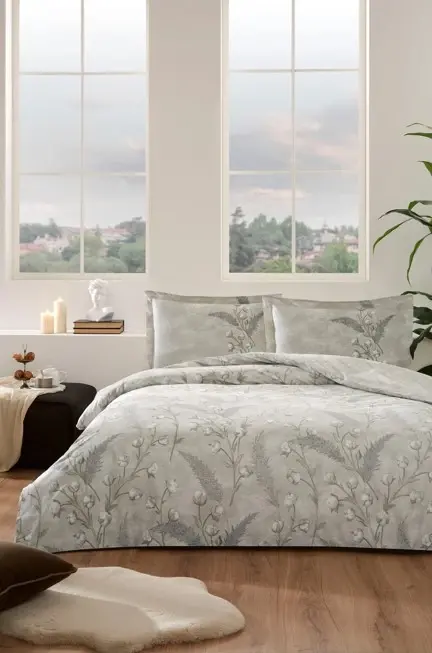 Özdilek Double Size Ranforce Duvet Cover Set Algodon Beige - NEVRESIMDUNYASI