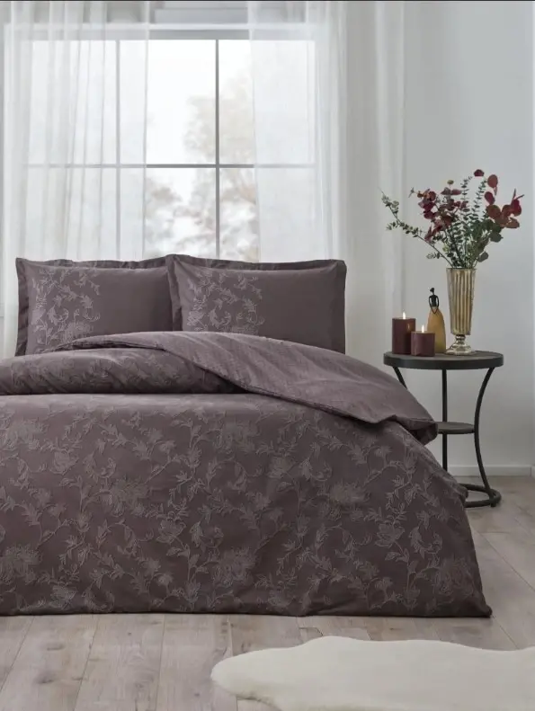 Özdilek Double Size Ranforce Duvet Cover Set Borocco Plum - 1