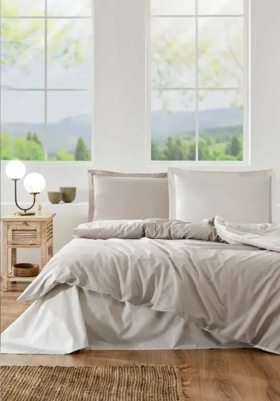 Özdilek Double Size Ranforce Duvet Cover Set Colourist Sand Beige Vanilla - 1