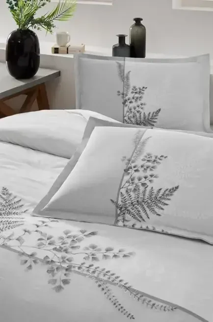 Özdilek Double Size Ranforce Duvet Cover Set Helecho Grey - 3