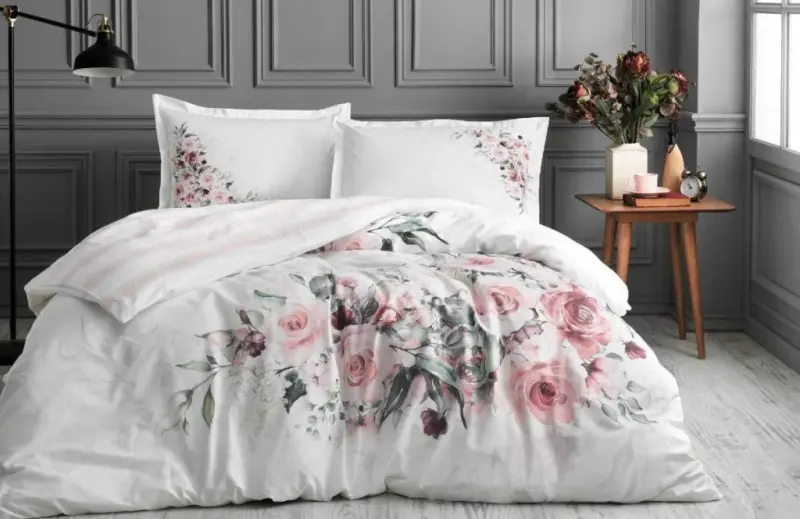 Özdilek Double Size Ranforce Duvet Cover Set Marco Rosa White - 1