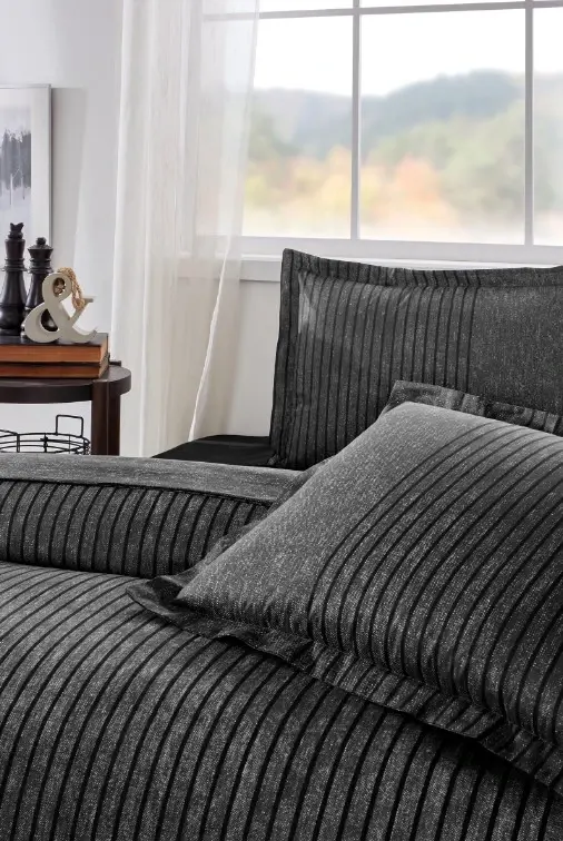 Özdilek Masculine Double Duvet Cover Set Noil Anthracite - 2