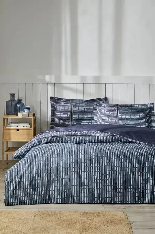 Özdilek Maskülen Çift Kişilik Nevresim Takımı Modra Mavi - 1