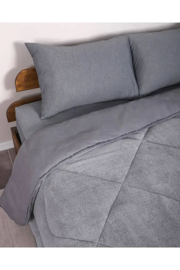 Çift Kişilik Özel Çantalı 6 Parça Wellsoft Yorgan Seti | Lastikli Çarşaf, 2 Yastık, 2 Kılıf - 5