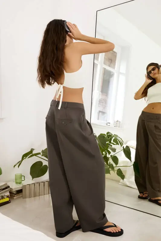 Özel dikim pantolon-Kum rengi - 4