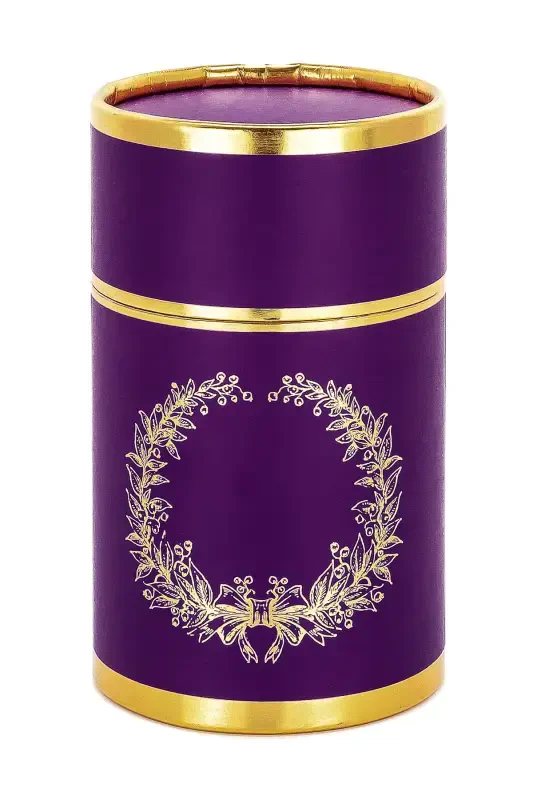 Çeyizlik Hediyelik Silindir Kutulu, İnci Tesbihli Seccade Seti - Mor-Mor - 2