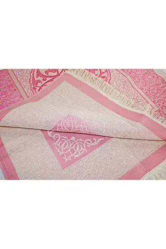 Biricik Anneme Seccadeli ve İnci Tesbihli Özel Silindir Kutulu Set - Pembe Renk-Pembe - 6