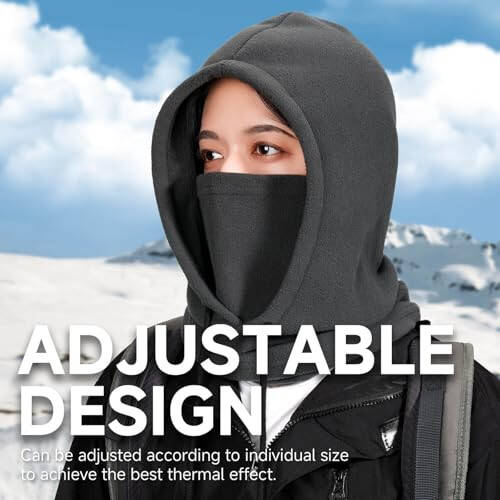 OZERO Balaclava Face Mask: Winter Polar Fleece Hood Ski Mask for Men Women, Convertible Balaclava Face Cover Hat Cap Scarf - 14