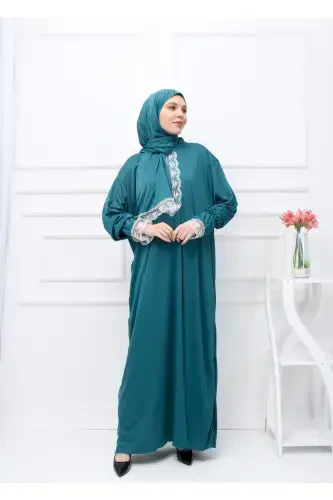 O'zidan Ro'molli Ayollar Namoz Libosi-Yashil - 3