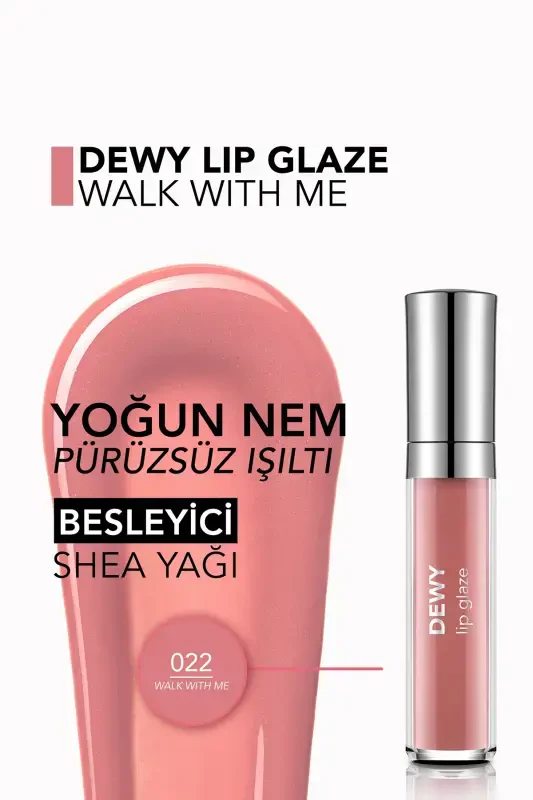Oziqlantiruvchi Lab Bu yog'i - Dewy Lip Glaze - 022 Walk With Me-8682536069403 - 5