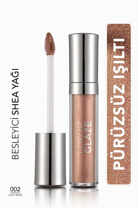 Oziqlantiruvchi Lab Gloss - Dewy Lip Glaze - 002 Ochchiq Bej - 8682536068031 - 1