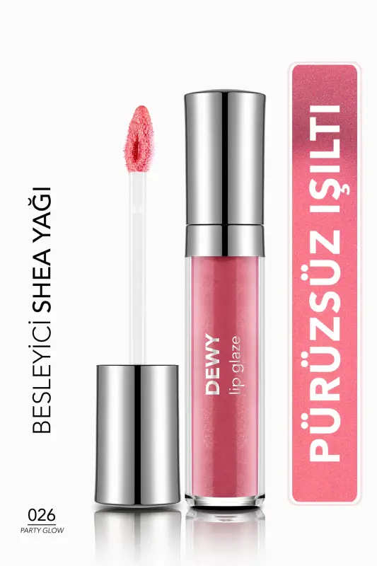 Oziqlantiruvchi lab yaltiroqligi - Dewy Lip Glaze - 026 Party Glow-8682536069489-PUSHTI - FLORMAR