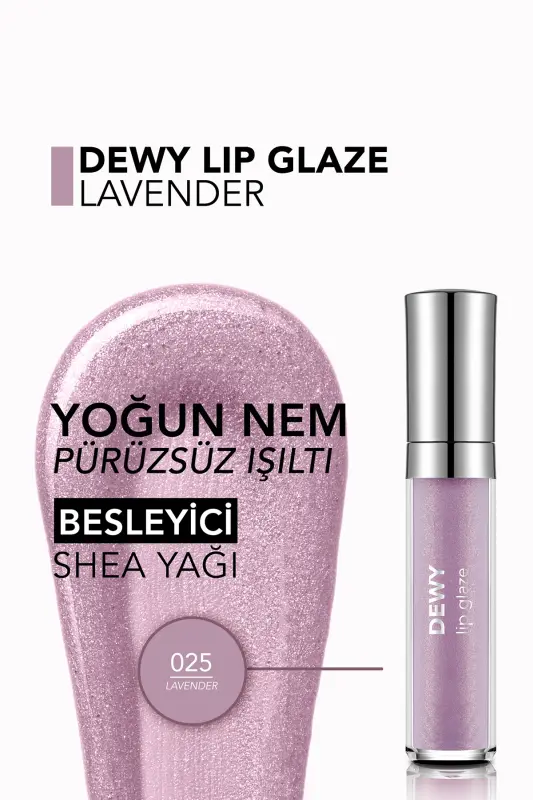 Oziqlantiruvchi lablar uchun jilo - Dewy Lip Glaze - 025 Lavende-8682536069465-LİLA - 5