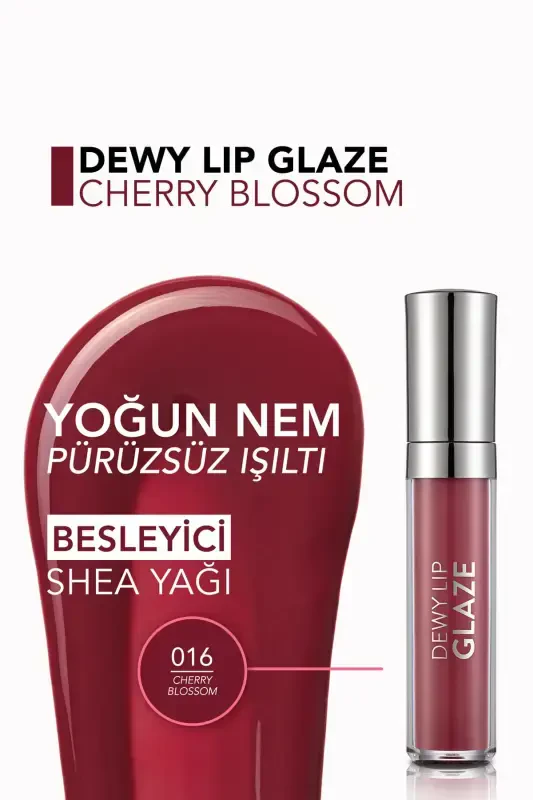 Oziqlantiruvchi lablar uchun yaltiroq - Dewy Lip Glaze - 016 Cherry Blossom-8682536068314-016 CHERRY BLOSSOM - 5