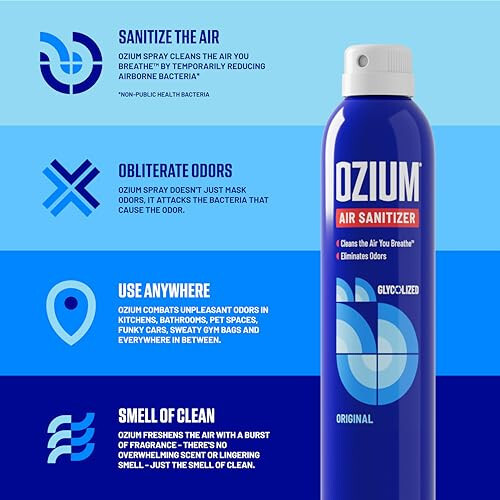 Ozium 8 Oz. Air Sanitizer & Odor Eliminator for Homes, Cars, Offices and More, Original Scent, Pack of 2 - 2