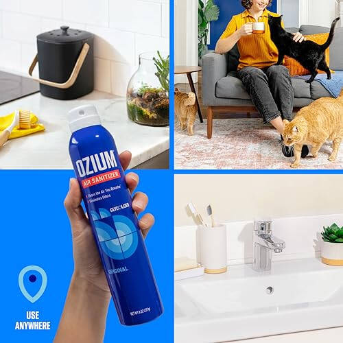 Ozium 8 Oz. Air Sanitizer & Odor Eliminator for Homes, Cars, Offices and More, Original Scent, Pack of 2 - 4