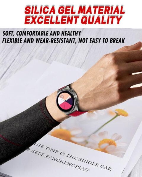 OZLNKPJL Replacement Silicone Fadeless Strap Compatible with Galaxy Watch 6/5 / 4/5 Pro / 4 Classic /3 (41mm)/Active 2&1, 20mm Sports Smartwatch Wristband Bands For Women Men Girls - 4