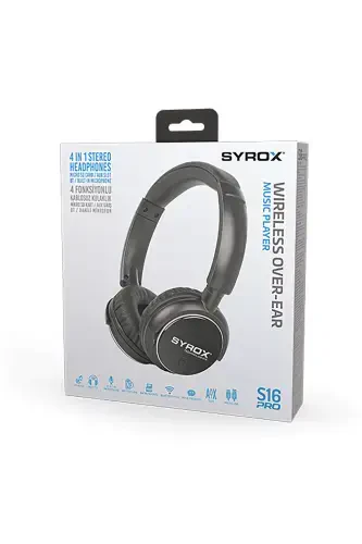 P 38 Накладные Беспроводные Наушники - ЧЕРНЫЙ - SYROX (1)